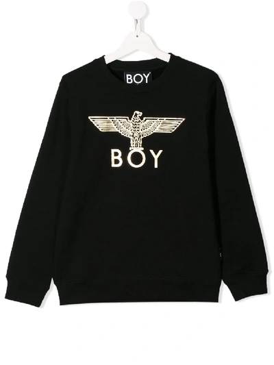 Shop Boy London Metallic Logo Sweatshirt In Black