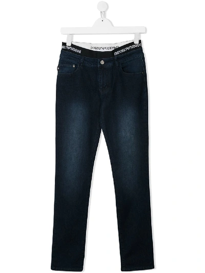 Shop Emporio Armani Straight-leg Jeans In Blue