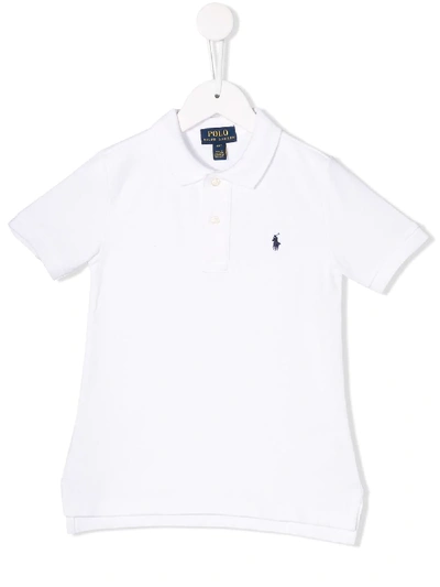 Shop Ralph Lauren Embroidered Logo Polo Shirt In White