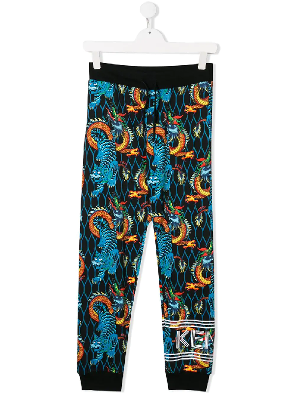 Kenzo Kids' Jogginghose Mit Drachen In Blue | ModeSens