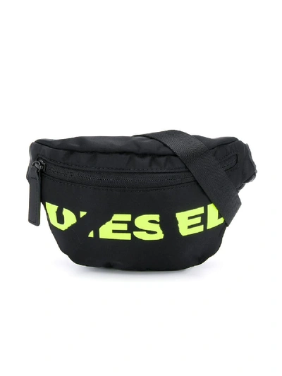 Shop Diesel Scratched Logo Belt Bag In Black