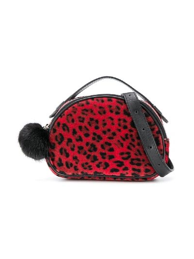 Shop Monnalisa Leopard Print Belt Bag In Red