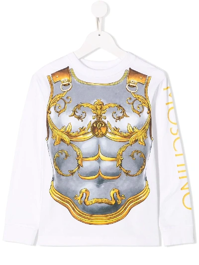 Shop Moschino Armor Print T-shirt In White