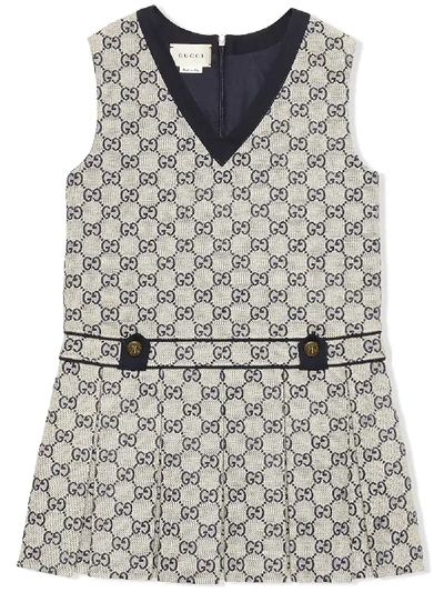 Shop Gucci Children's Gg Canvas Dress In White