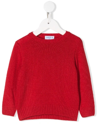 Siola Round Neck Sweater In Red