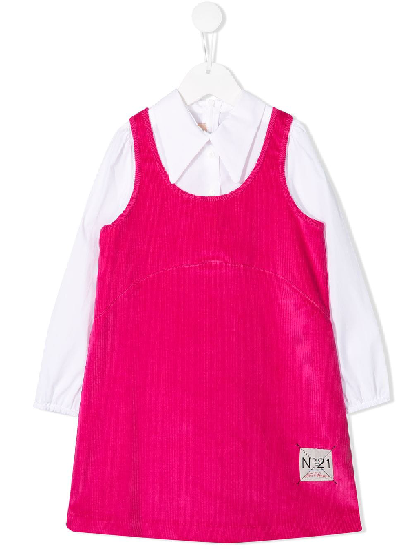 pink corduroy pinafore