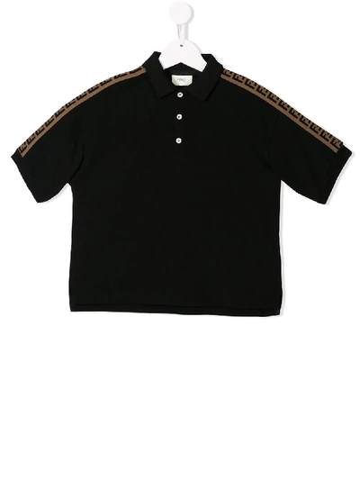 Shop Fendi Logo Detail Polo Shirt In Black