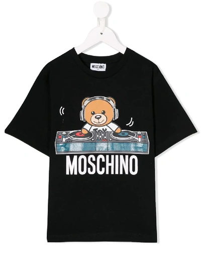 Shop Moschino Bear Print T-shirt In Black