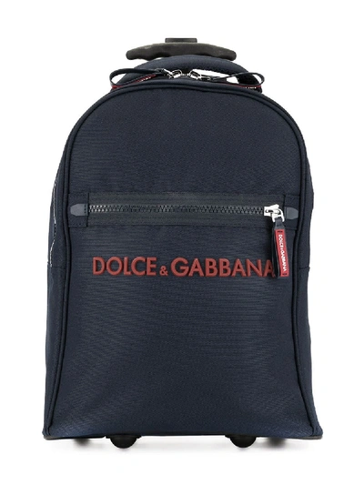 Shop Dolce & Gabbana Classic Logo Trolley In Blue
