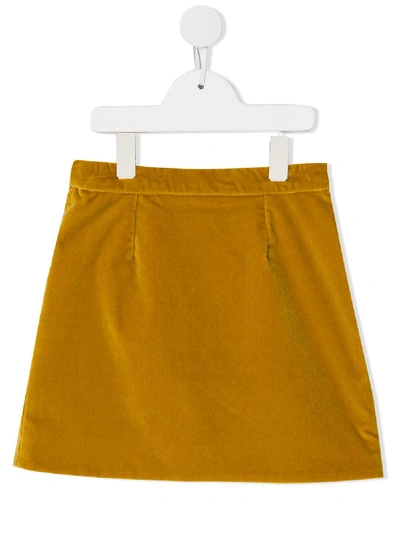 Shop Dolce & Gabbana Corduroy Mini Skirt In Yellow