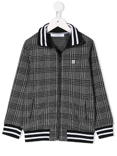 Shop Givenchy Plaid Zip-up Jacket In Black