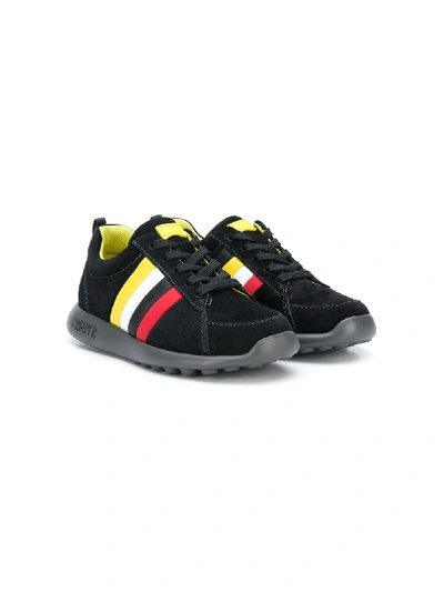 Shop Camper Striped Lace-up Sneakers In Black