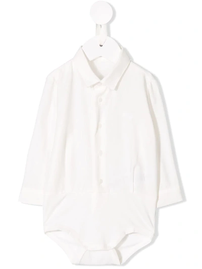 Shop Il Gufo Polo Shirt Romper In White