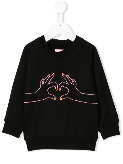 Wauw Capow By Bangbang Embroidered Love Sweatshirt In Black