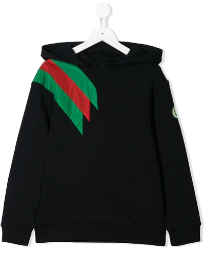 Shop Gucci Web Patch Hoodie In Blue