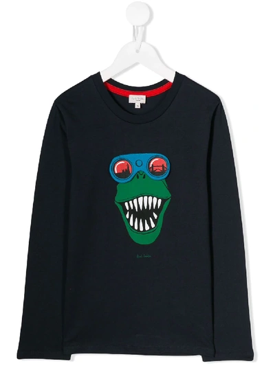 Paul Smith Junior Dinosaur Print Sweatshirt In Blue