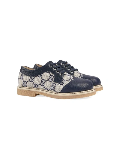 Shop Gucci Gg Motif Leather Shoes In Blue