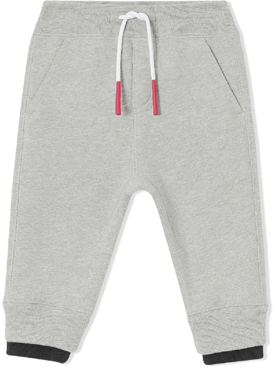 Shop Burberry Logo Patch Track Pants In Grey