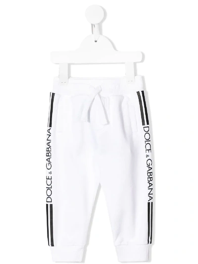 Shop Dolce & Gabbana Logo Track Pants In White
