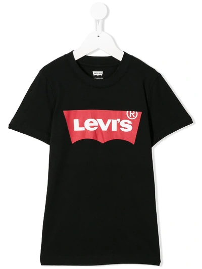 Shop Levi's Logo Printed T-shirt In Black