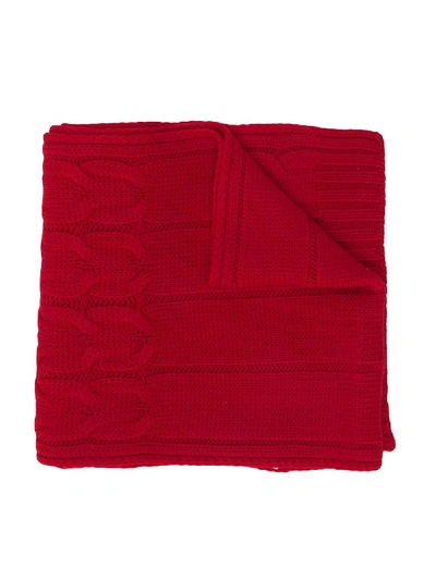 粗绞花针织围巾