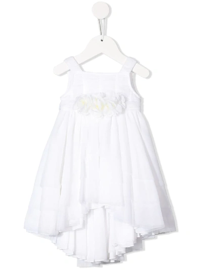 Aletta Floral Embellished Asymmetric Dress In White