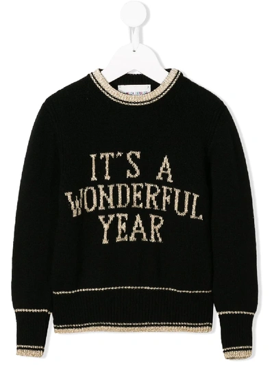 Shop Alberta Ferretti It's A Wonderful Year Jumper In Black