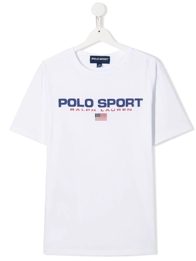 Shop Ralph Lauren Teen Logo Print T-shirt In White