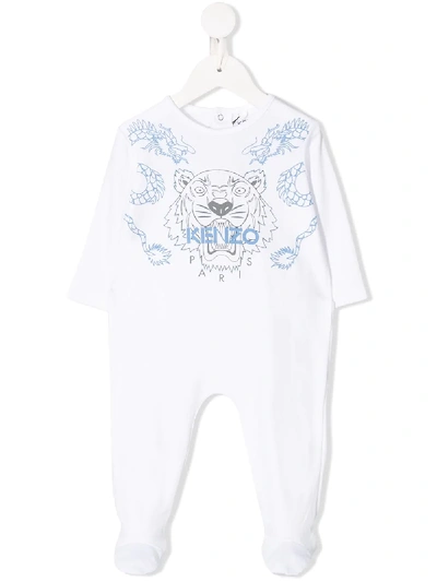 Shop Kenzo Logo Printed Pajamas In White