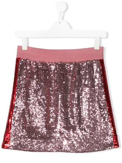 Shop Alberta Ferretti Teen Sequinned Mini Skirt In Pink