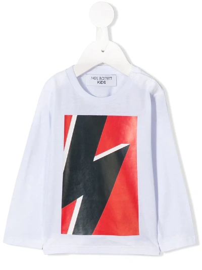 Shop Neil Barrett Langarmshirt Mit Blitz-print In White