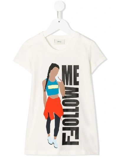 Shop Fendi Follow Me T-shirt In White