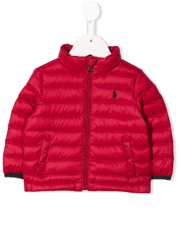 baby red puffer jacket