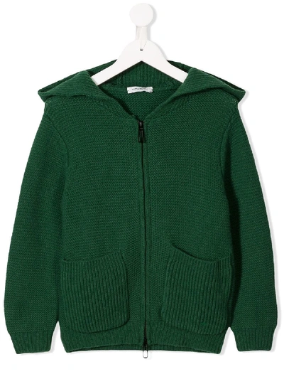 Shop Paolo Pecora Knitted Hoody In Green