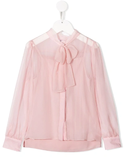 Shop Dolce & Gabbana Pussy-bow Blouse In Pink