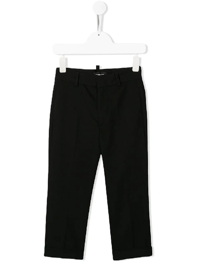 Shop Dsquared2 Straight-leg Tailored Chinos In Black