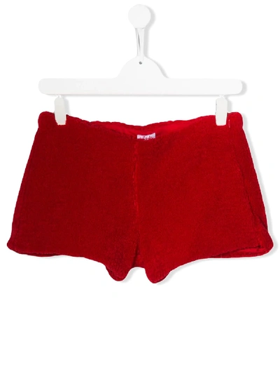 Shop Il Gufo Teen Textured Shorts In Red
