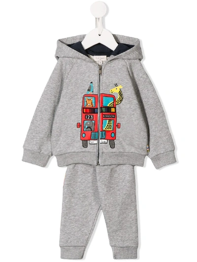 Shop Paul Smith Junior Cotton Blend Tracksuit Set In Grey