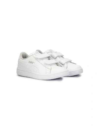 Shop Puma Smash V2 Touch-strap Sneakers In White
