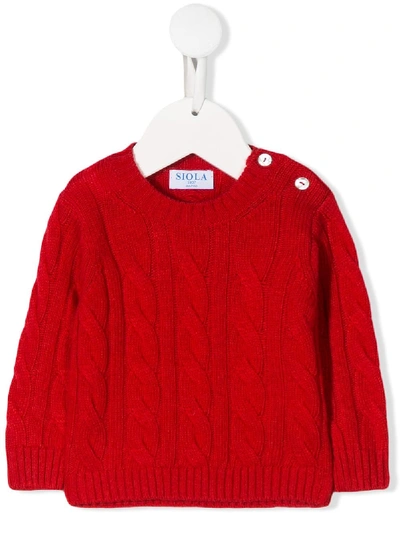 Siola Cable Knit Jumper In Red