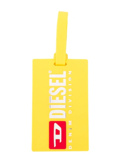 Shop Diesel Logo Luggage Tag In Yellow