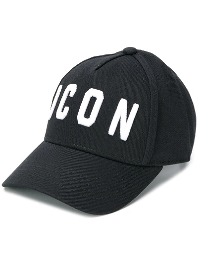 Shop Dsquared2 Icon Embroidery Baseball Cap In Black