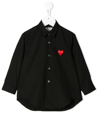 Shop Comme Des Garçons Logo Patch Shirt In Black