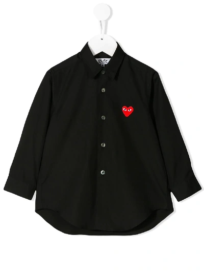 Comme Des Garçons Logo Patch Shirt In Black