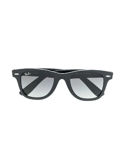 Shop Ray-ban Junior Wayfarer Square Frame Sunglasses In Black
