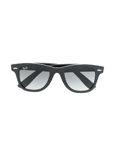 Ray-ban Junior Wayfarer Square Frame Sunglasses In Black