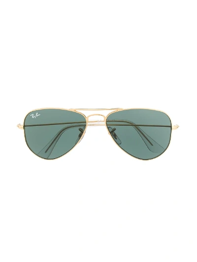 Shop Ray-ban Junior Aviator Sunglasses In Gold