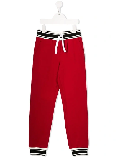 Shop Dolce & Gabbana Drawstring Track Pants In Red