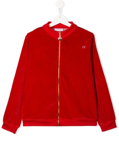 Chiara Ferragni Embellished Logo Bomber Jacket In Red
