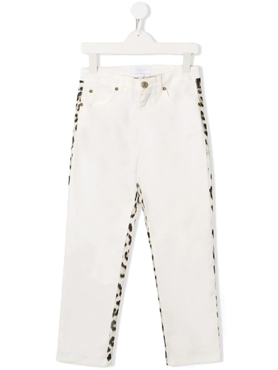 Shop Roberto Cavalli Junior Leopard Print Trousers In White